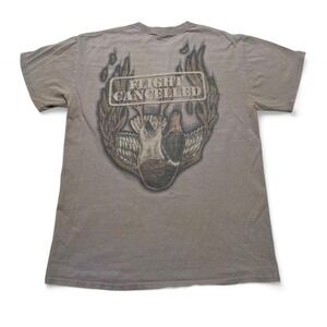 Bonehead Outfitters T-Shirt Mens M Brown Flight Cancelled Duck Graphic Tee